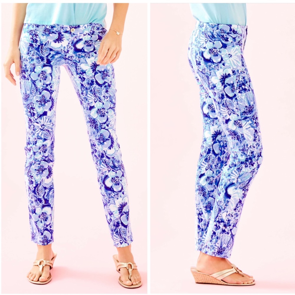 Lilly Pulitzer Kelly Skinny Ankle Pant Coastal Blu Size 6